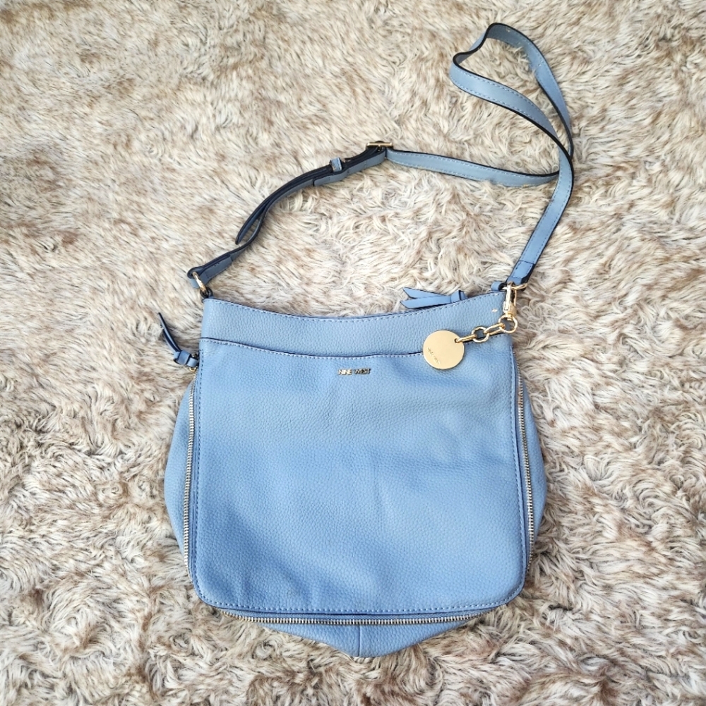Nine West Levona Crossbody‎ Bag Hertiage Blue Zipper Trim